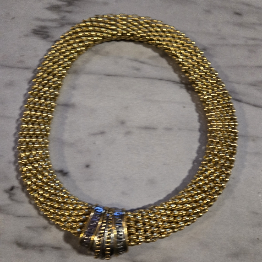 Gold and silver vintage two tone necklace